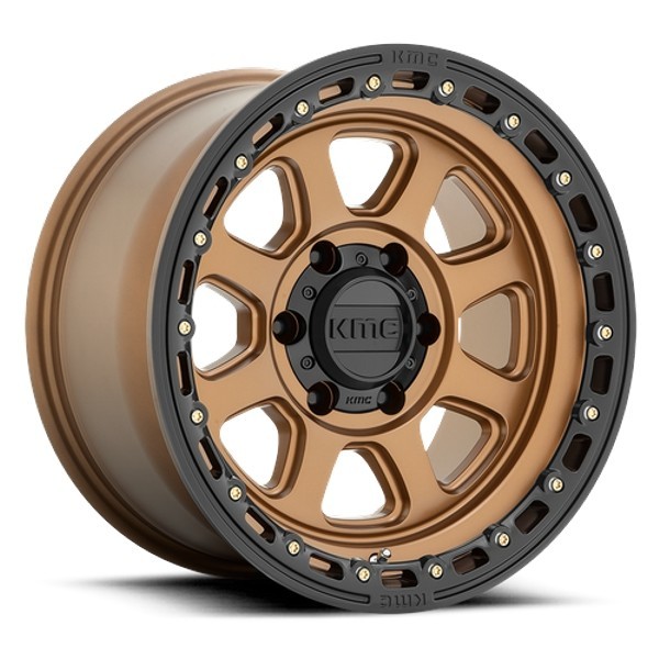KMC Wheels Chase KM548 Matte Bronze with Black Lip 18x9 18mm Offset 8x165.1 (8x6.5)