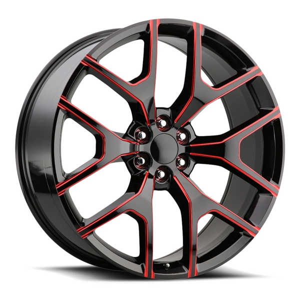 Replica Tech Wheels RT-6 GMC Sierra Honeycomb Replica Gloss Black Red ...