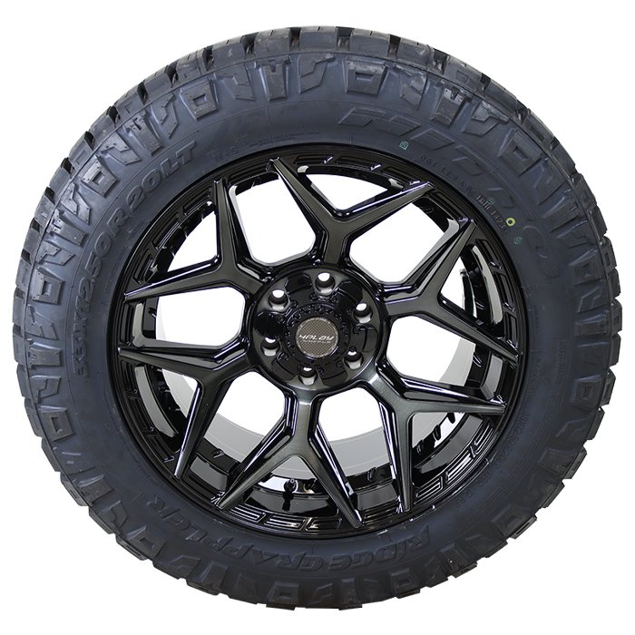 20x9 4Play 4P06 All Black 33x12.50R20 Nitto Tires Ridge Grappler