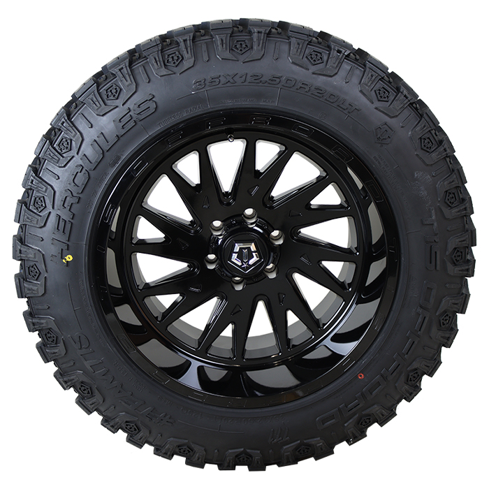 20x12 TIS 547B All Black 33x12.50R20 TIS Tires TIS Offroad TT1 M/T