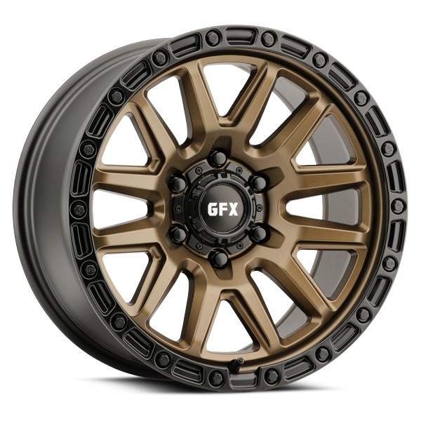 G-FX Wheels TR26 Bronze with Black Lip and Bolts 18x9 0mm Offset 6x139.7 (6x5.5)