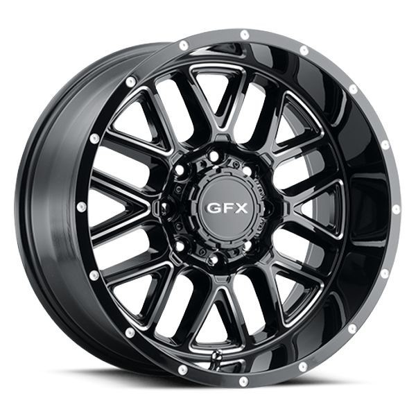 G-FX Wheels TM5 Gloss Black Milled 17x8.5 18mm Offset 6x135,6x139.7 (6x5.5)