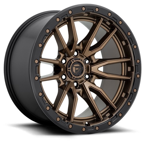 Fuel Offroad Wheels Rebel D681 Bronze w/ Black Lip 22x9 20mm Offset 6x135