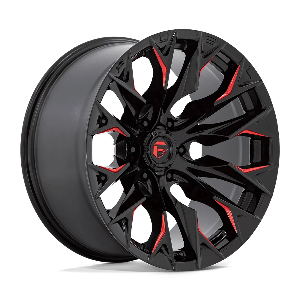 Fuel Offroad Wheels Flame 30 D823 Gloss Black Milled Red Tint 20x10 -18mm Offset 8x170