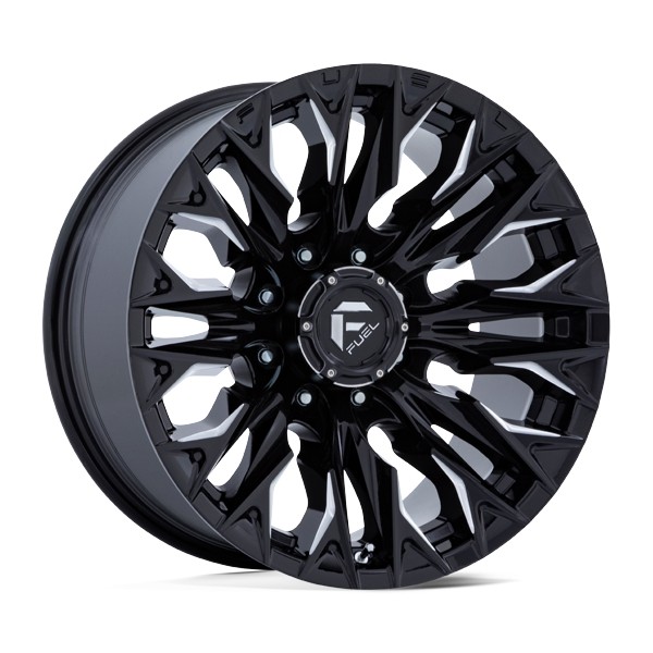 Fuel Offroad Wheels Flame 8 D803 Gloss Black Milled 20x9 1mm Offset 8x170