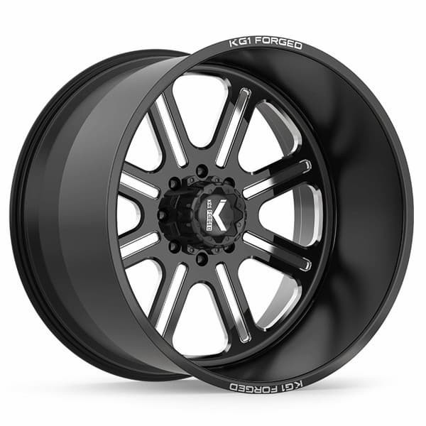 KG1 Forged Wheels Valor KF010 Gloss Black Machined 24x12 -44mm Offset 6x135