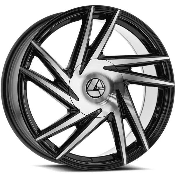 Azara Wheels AZA-529 Gloss Black Machined 22x9.5 25mm Offset 6x135,6x139.7 (6x5.5)