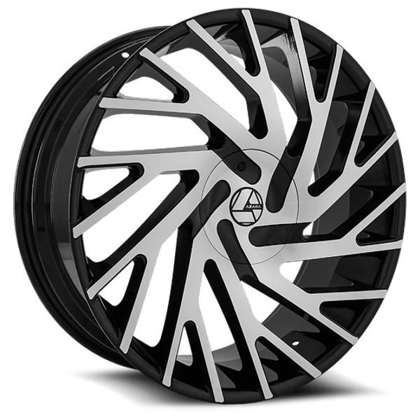 Azara Wheels AZA-505 Gloss Black Machined 22x9.5 25mm Offset 6x135,6x139.7 (6x5.5)