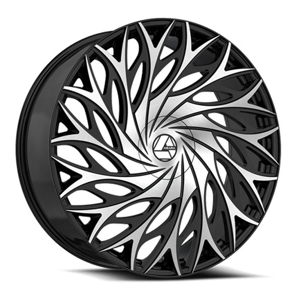 Azara Wheels AZA-525 Gloss Black Machined 26x9.5 25mm Offset 6x135,6x139.7 (6x5.5)