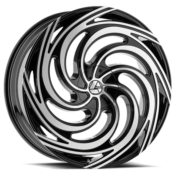 Azara Wheels AZA-519 Gloss Black Machined 28x9.5 25mm Offset 6x135,6x139.7 (6x5.5)