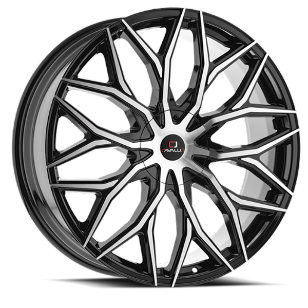 Cavallo Wheels CLV-37 Gloss Black Machined 24x9 25mm Offset 6x135,6x139.7 (6x5.5)
