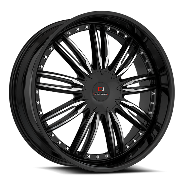 Cavallo Wheels CLV-54 Gloss Black Machined 22x9.5 25mm Offset 6x135,6x139.7 (6x5.5)