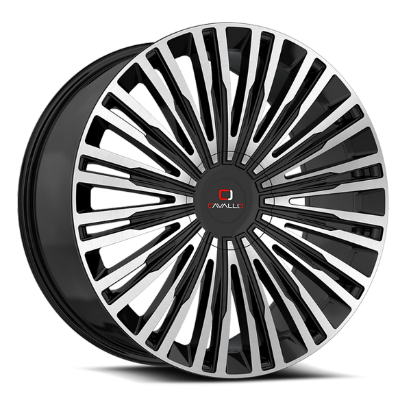 Cavallo Wheels CLV-48 Gloss Black Machined 26x9.5 25mm Offset 6x135,6x139.7 (6x5.5)
