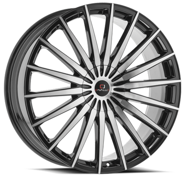 Cavallo Wheels CLV-34 Gloss Black Machined 20x8.5 15mm Offset 6x135,6x139.7 (6x5.5)