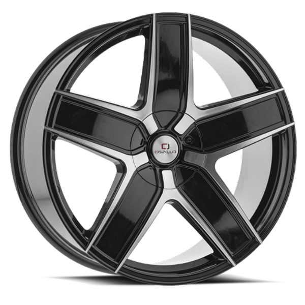 Cavallo Wheels CLV-31 Gloss Black Machined 22x9.5 25mm Offset 6x135,6x139.7 (6x5.5)