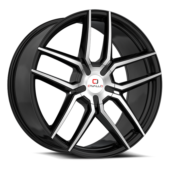 Cavallo Wheels CLV-55 Gloss Black Machined 26x9.5 25mm Offset 6x135,6x139.7 (6x5.5)
