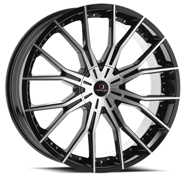 Cavallo Wheels CLV-36 Gloss Black Machined 20x8.5 15mm Offset 6x114.3 (6x4.5),6x139.7 (6x5.5)