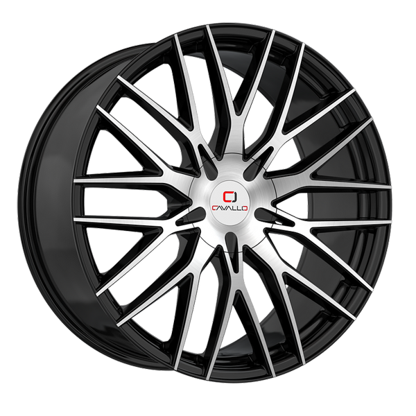 Cavallo Wheels CLV-45 Gloss Black Machined 26x9.5 25mm Offset 6x135,6x139.7 (6x5.5)