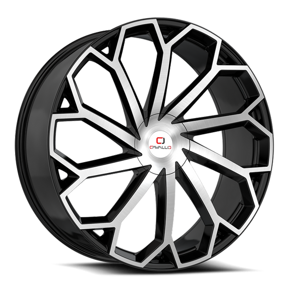 Cavallo Wheels CLV-51 Gloss Black Machined 26x9.5 25mm Offset 6x135,6x139.7 (6x5.5)