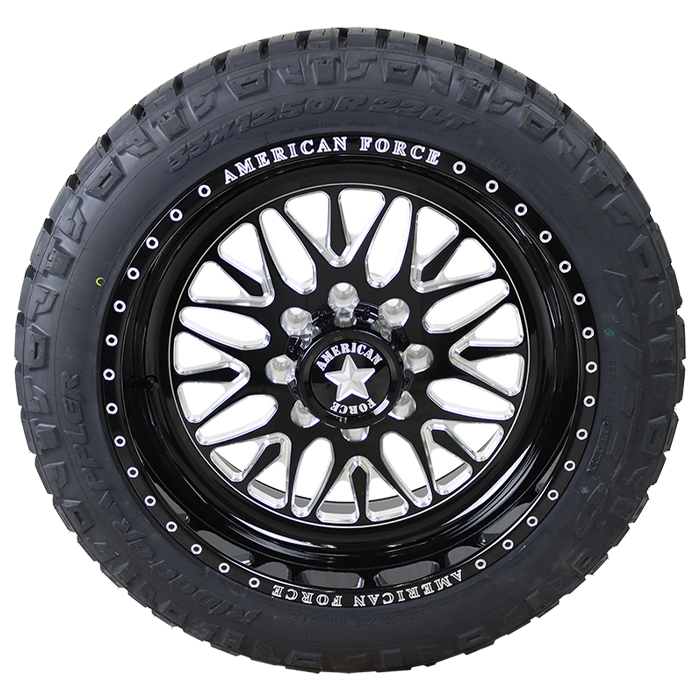22x10 American Force H37 Black/Milled 35x12.50R22 Nitto Tires Ridge Grappler Wheel and Tire Package