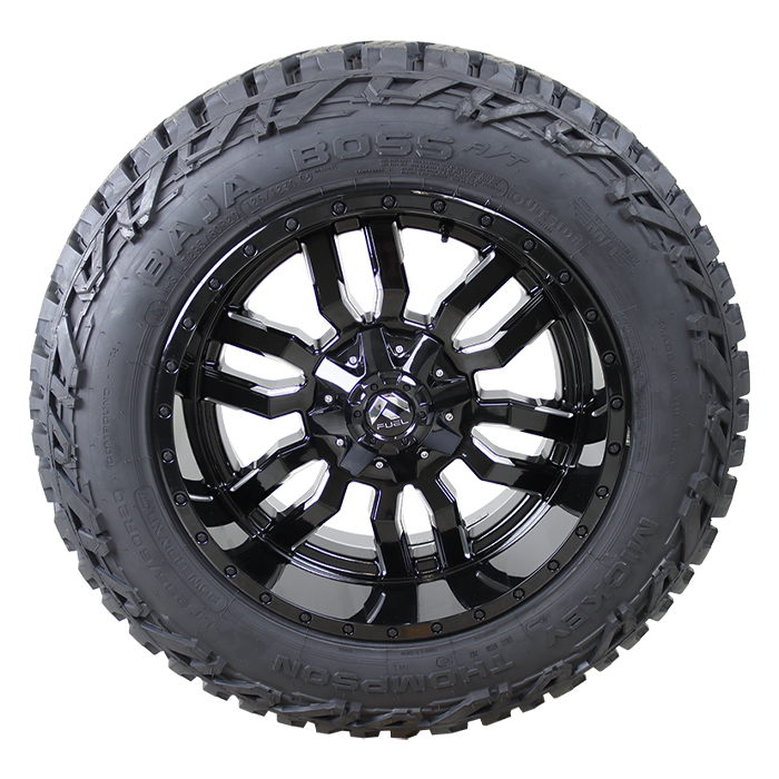 Fuel D595 Sledge Gloss Black Milled Mickey Thompson Baja Boss A/T