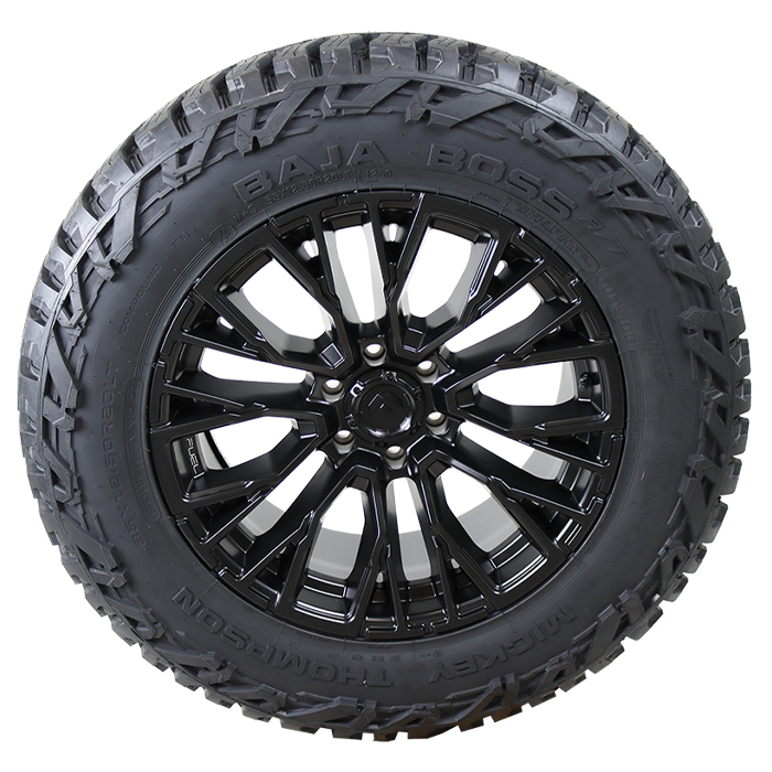 20x9 Fuel Offroad D847 All Black 35x12.50R20 Mickey Thompson Tires Baja Boss A/T Silverado Sierra Wheel and Tire Package