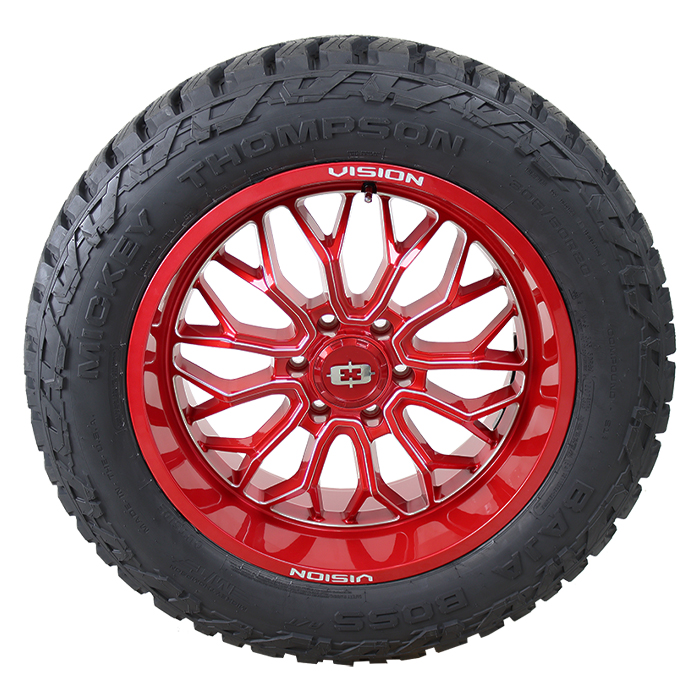 Vision 402 Riot Gloss Red Milled Mickey Thompson Baja Boss A/T
