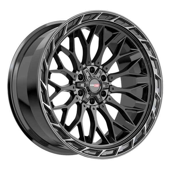Vortek Offroad Wheels VRP-503 Gloss Black Diamond Cut Ring with Dark Tint 22x10 -18mm Offset 5x127 (5x5),5x139.7 (5x5.5)