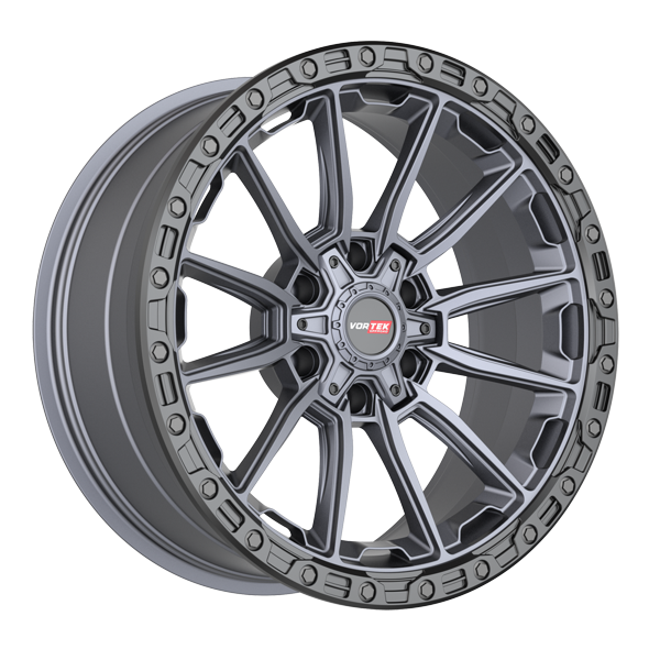 Vortek Offroad Wheels VRT-601 Matte Titanium with Black Bead Ring 22x12 -44mm Offset 6x135,6x139.7 (6x5.5)