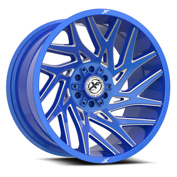 XF Offroad Wheels XF-229 Anodized Blue Milled 24x12 -44mm Offset 5x127 (5x5),5x139.7 (5x5.5)