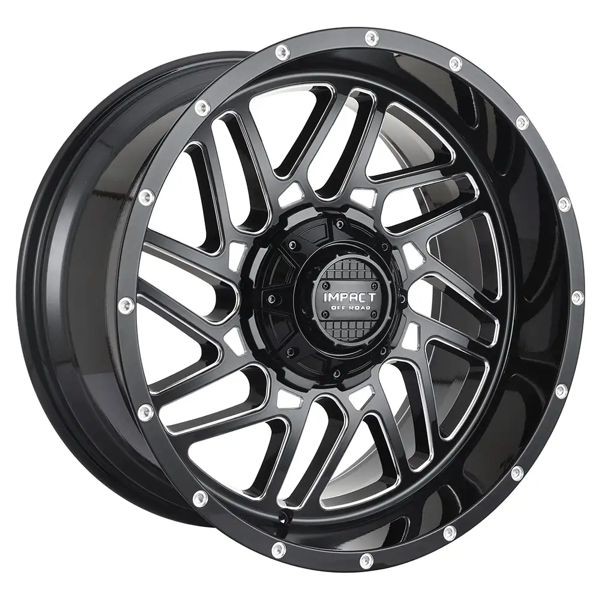 Impact Offroad Wheels 808 Gloss Black Milled 22x12 -44mm Offset 6x135,6x139.7 (6x5.5)