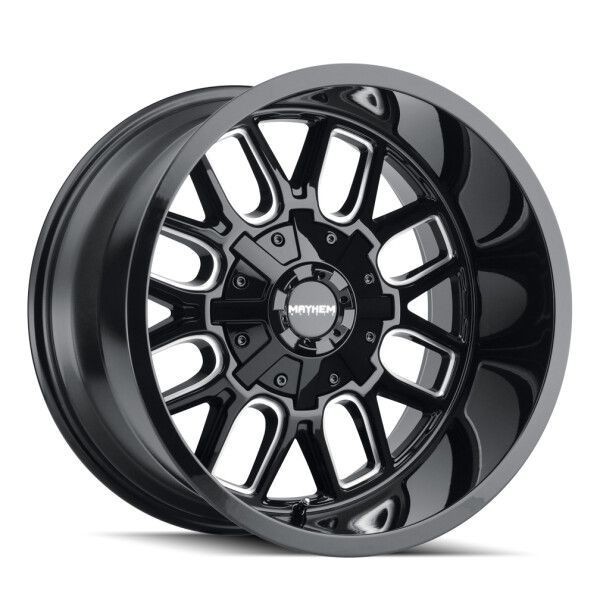 Mayhem Wheels Cogent 8107 Gloss Black with Milled Spokes 20x9 0mm Offset 5x127 (5x5),5x135