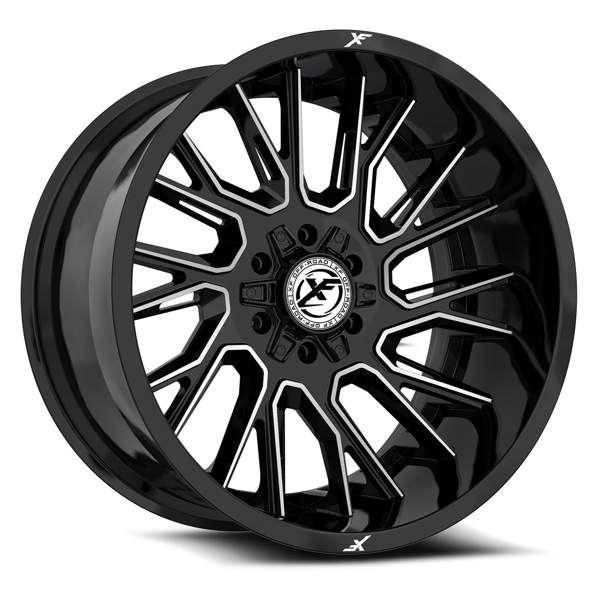XF Offroad Wheels XF-230 Gloss Black Milled 18x9 12mm Offset 5x127 (5x5),5x139.7 (5x5.5)
