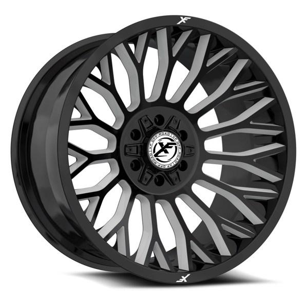 XF Offroad Wheels XF-237 Gloss Black Milled 20x12 -44mm Offset 6x135,6x139.7 (6x5.5)