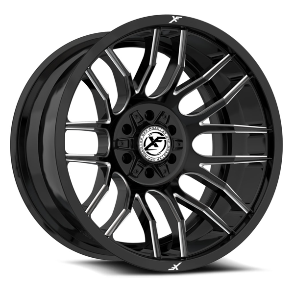 XF Offroad Wheels XF-232 Gloss Black Milled 20x10 -12mm Offset 8x165.1 (8x6.5),8x180