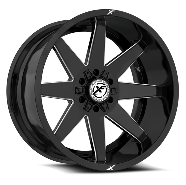 XF Offroad Wheels XF-236 Gloss Black Milled 24x12 -44mm Offset 6x135,6x139.7 (6x5.5)