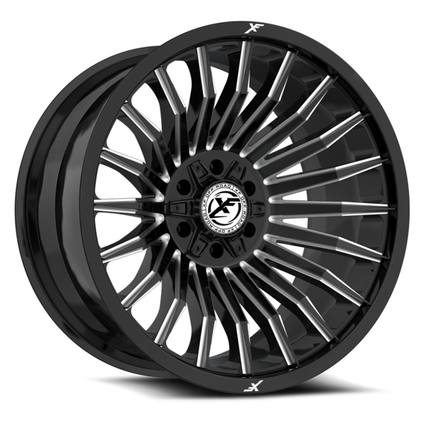 XF Offroad Wheels XF-231 Gloss Black Milled 20x10 -12mm Offset 8x165.1 (8x6.5),8x170