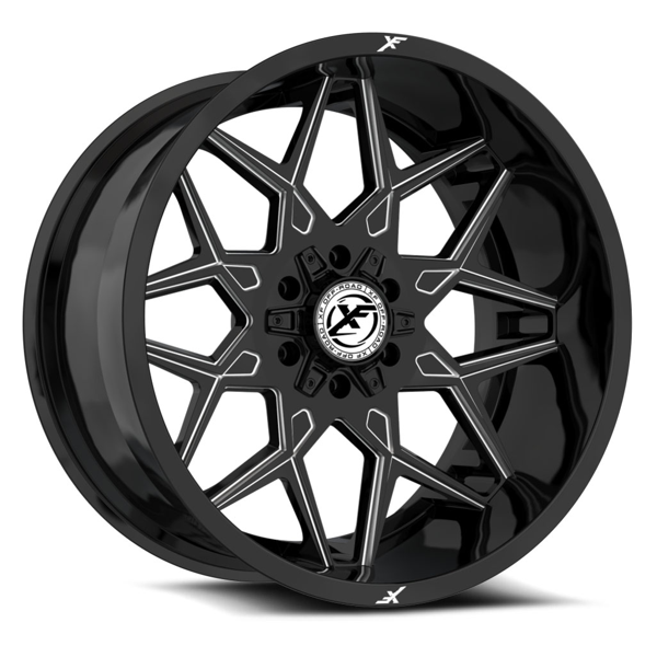 XF Offroad Wheels XF-238 Gloss Black Milled 20x10 -24mm Offset 6x135,6x139.7 (6x5.5)