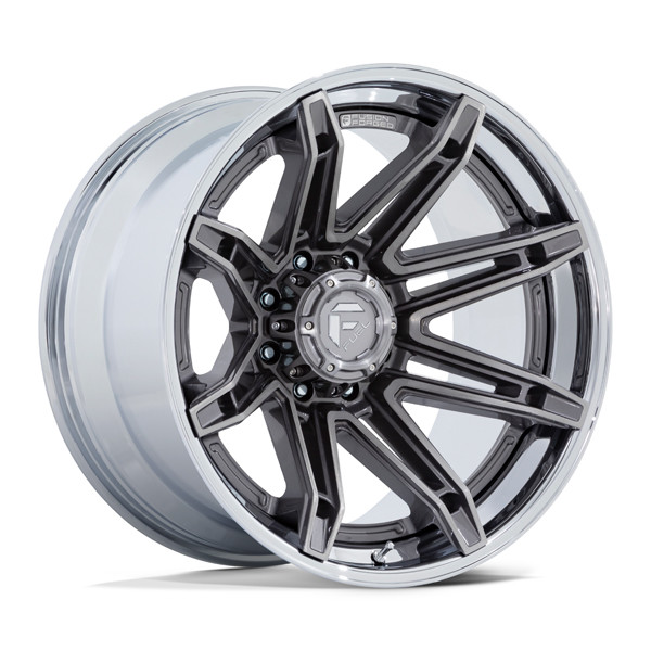 Fuel Offroad Wheels Brawl FC401 Platinum With Chrome Lip 20x10 -18mm Offset 8x165.1 (8x6.5)