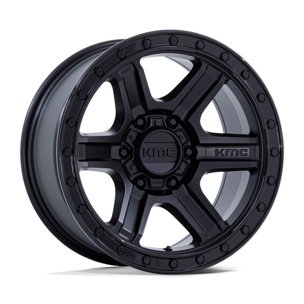 KMC Wheels Outrun KM551 Matte Black With Gloss Black Lip 17x8.5 18mm Offset 5x127 (5x5)