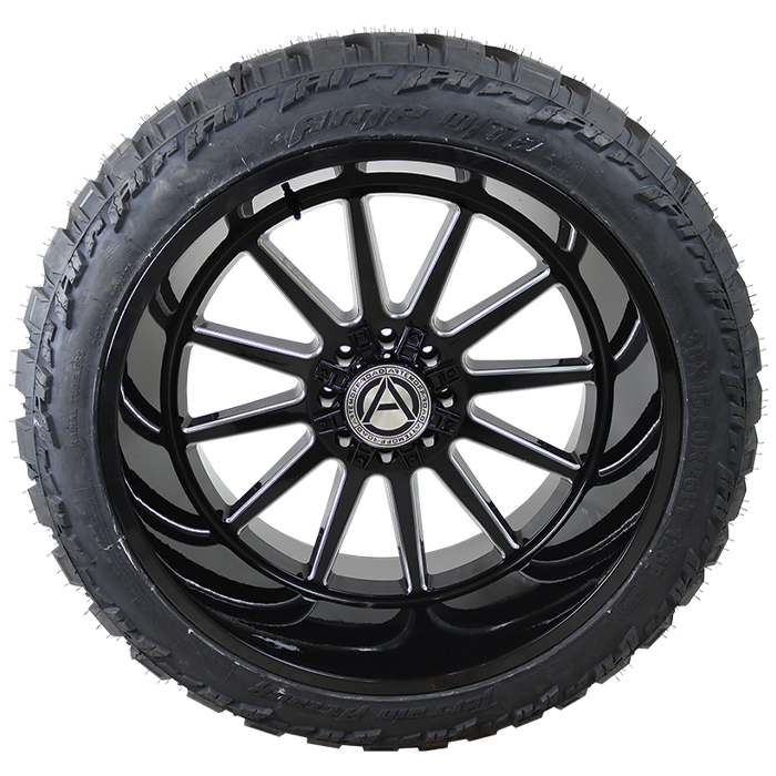 Artem Offroad A203 Seneca Gloss Black Milled AMP Terrain Attack M/T