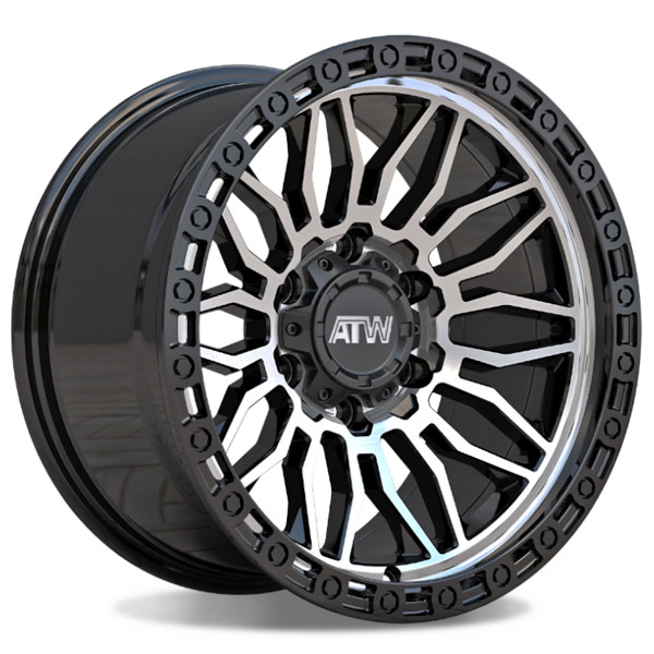 All Terrain Wheels Nile Nile Gloss Black Machined Face 20x9 10mm Offset 6x135,6x139.7 (6x5.5)