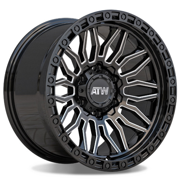 All Terrain Wheels Nile Nile Gloss Black Milled Spokes 17x9 0mm Offset 6x139.7 (6x5.5)