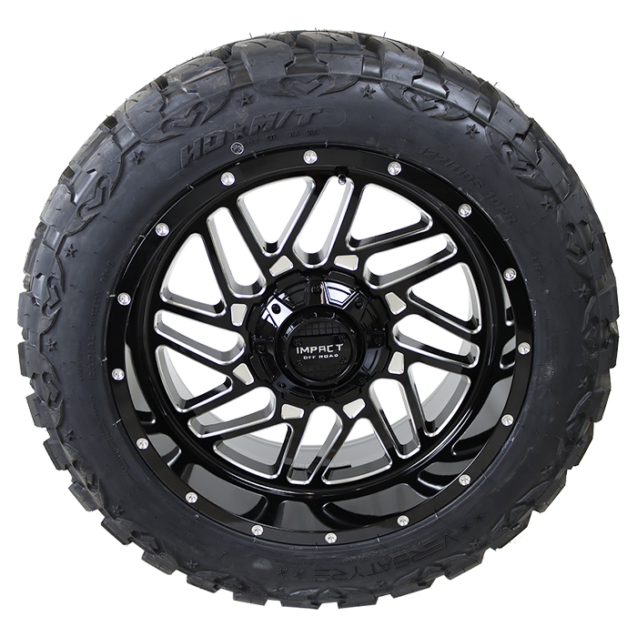 Impact Offroad 808 Gloss Black Milled Versatyre HD M/T