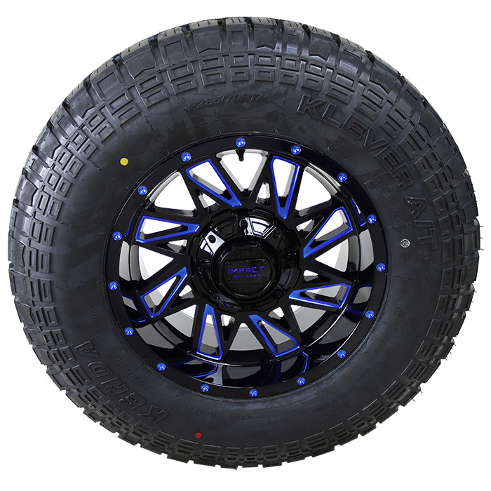 Impact Offroad 814 Gloss Blue Milled Kenda Klever A/T II