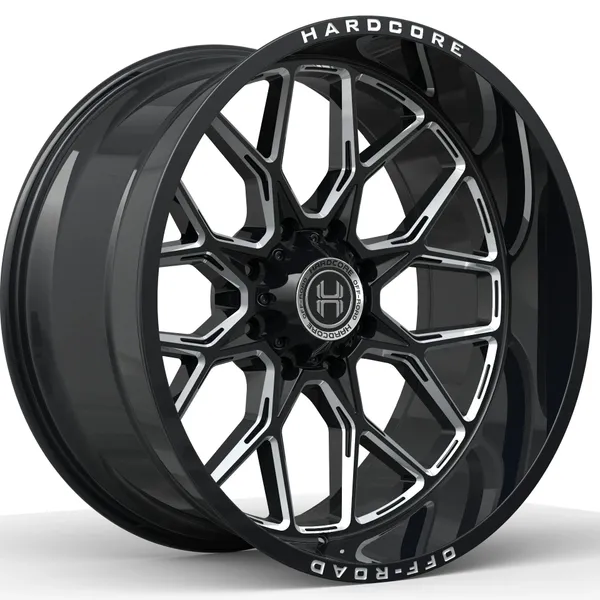 Hardcore Offroad Wheels Widow HC104 Gloss Black Milled 24x12 -44mm Offset 8x165.1 (8x6.5)