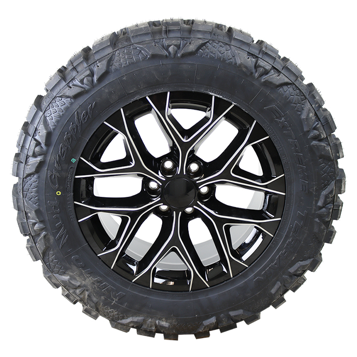 20x9 Performance Replicas PR176 Black Milled 33x12.50R20 Nitto Tires Mud Grappler Wheel and Tire Package