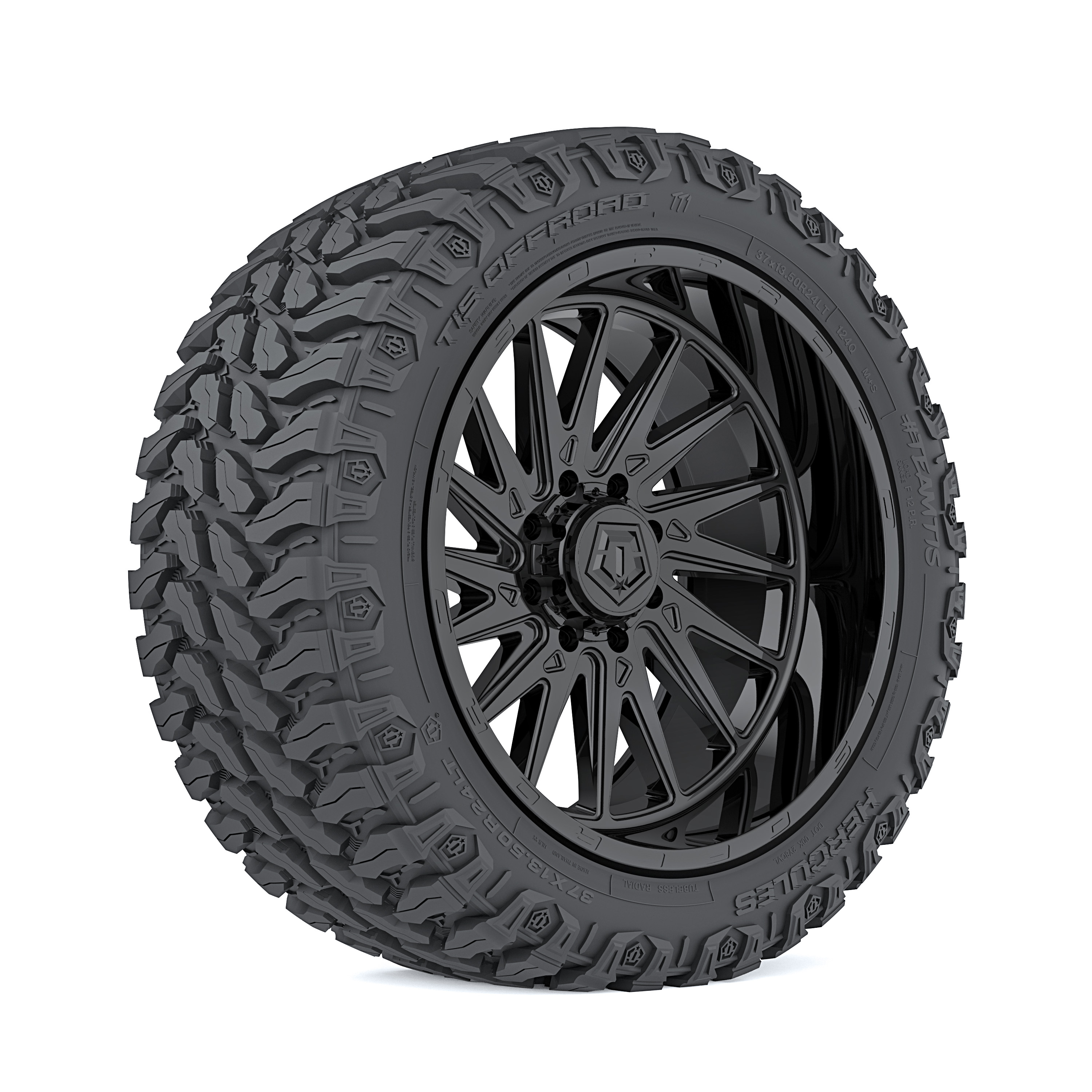 24x12 TIS 547B All Black 37x13.50R24 TIS Tires TIS Offroad TT1 M/T