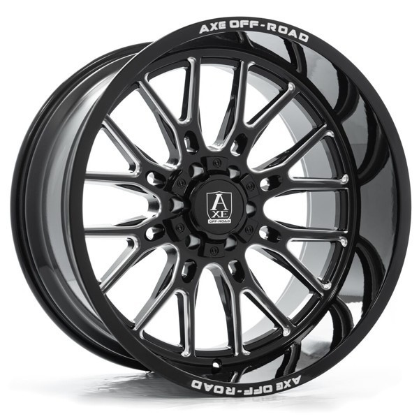 AXE Offroad Wheels Atlas Gloss Black Milled 20x10 -19mm Offset 8x165.1 (8x6.5)