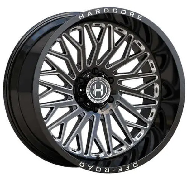 Hardcore Offroad Wheels Wicked HC103 Gloss Black Milled 22x10 -25mm Offset 5x127 (5x5),5x139.7 (5x5.5)